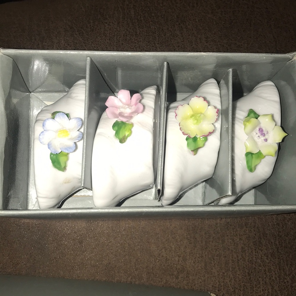 New in original box bone china napkin rings from Shafford